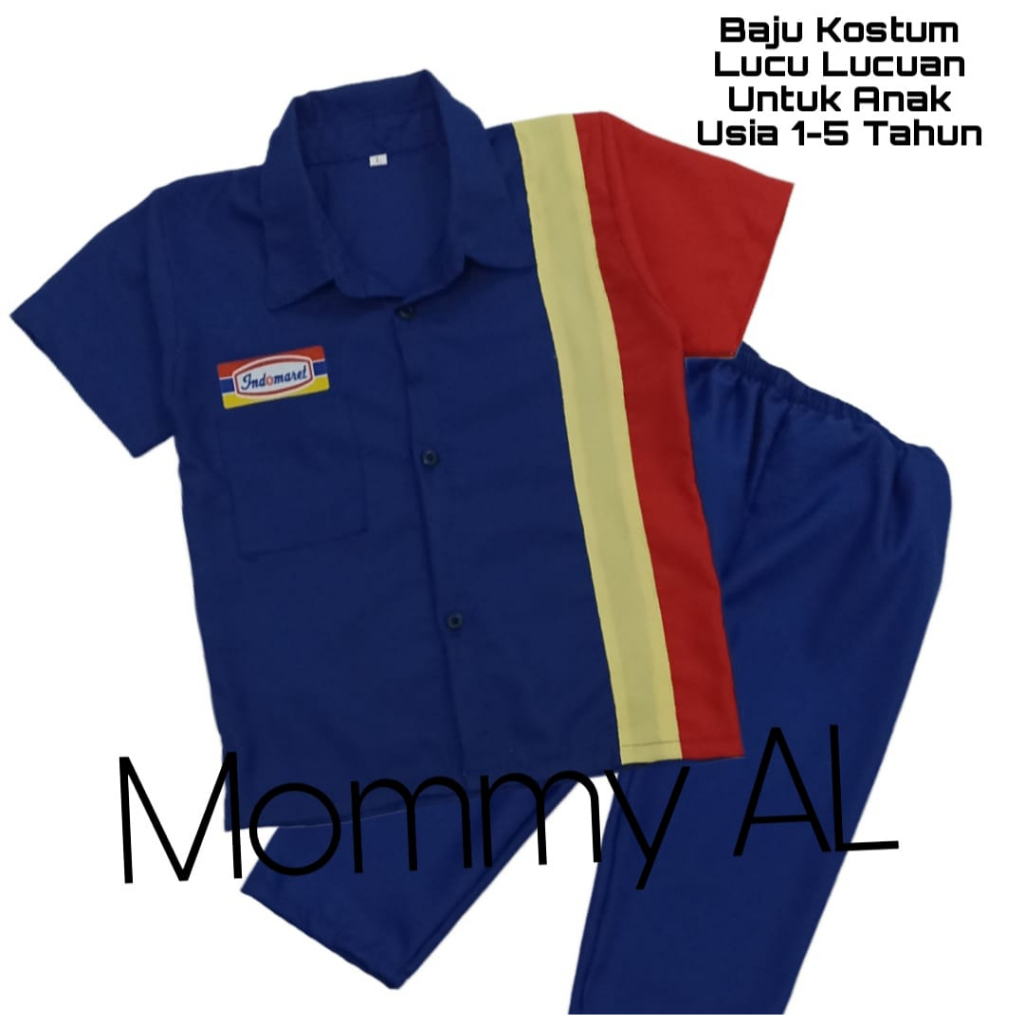 Baju Indomaret anak/Baju indomaret anak/baju indomaret bayi/baju indomaret anak perempuan/baju indomaret anak laki laki/kostum anak/kostum anak perempuan/kostum anak laki laki/baju profesi anak perempuan/baju profesi anak laki laki