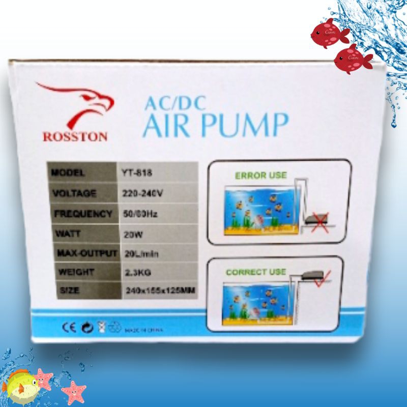 Mesin udara Airpump aerator ACDC ROSSTON YT 818