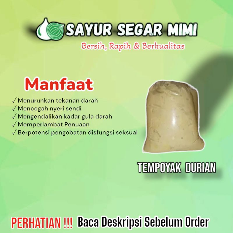 

Tempoyak Durian Asli /bungkus - Sᴀʏᴜʀ Sᴇɢᴀʀ ♏ɪᴍɪ