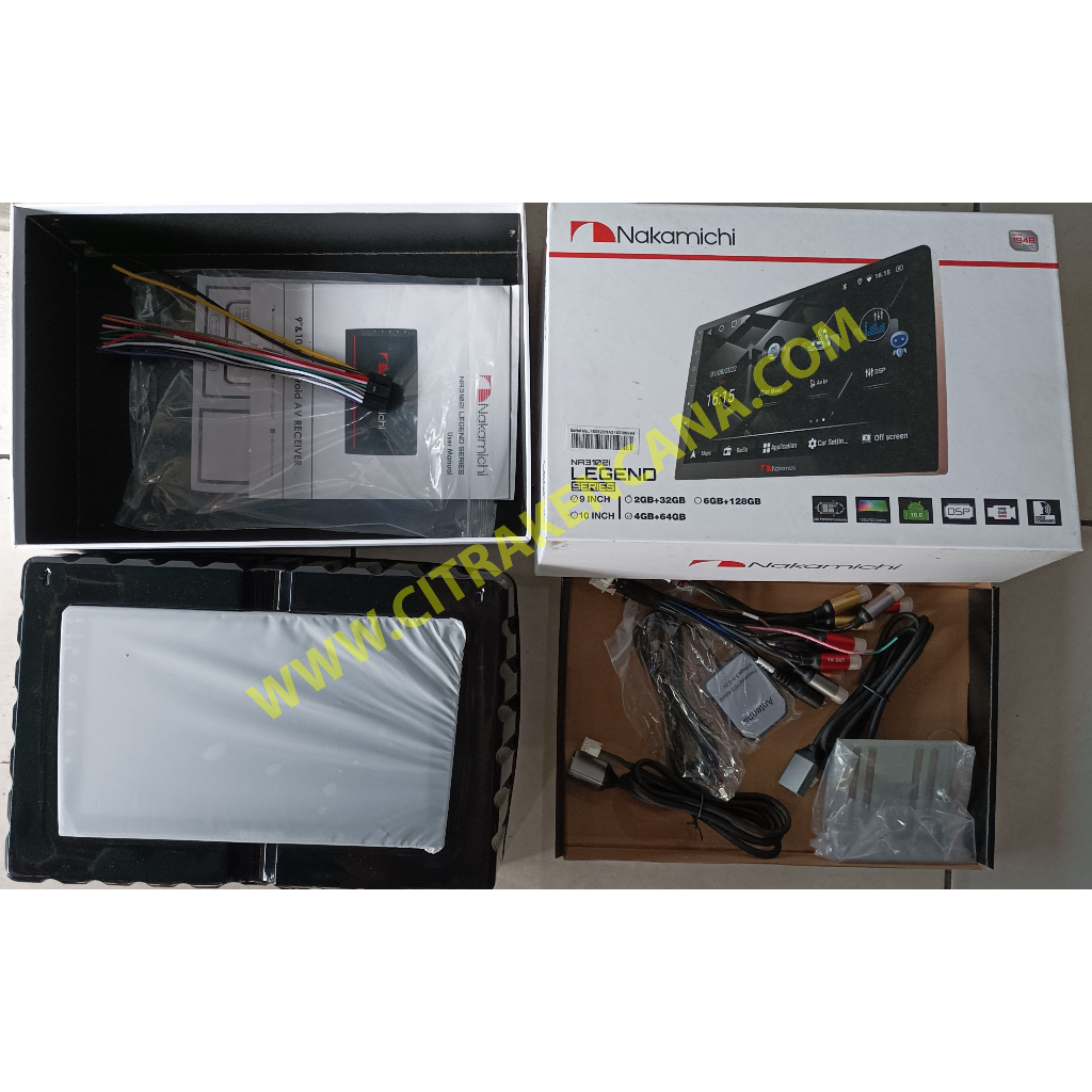 Headunit Android NAKAMICHI LEGEND 10" + Kamera Parkir