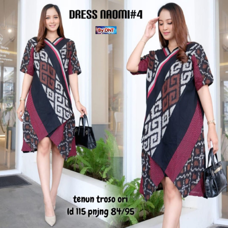 DRESS NAOMI TENUN TROSO ORI DRESS TENUN KEKINIAN KEREN DRESS TENUN