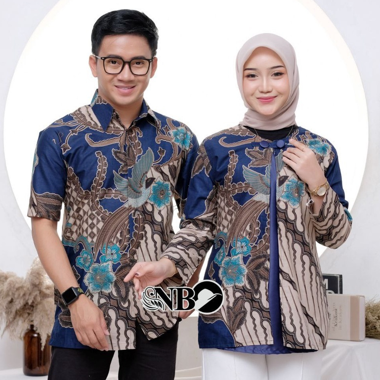 Batik Couple Modern Atasan Blouse Batik Kerja Kantor Wanita Batik Seragam M L XL XXL