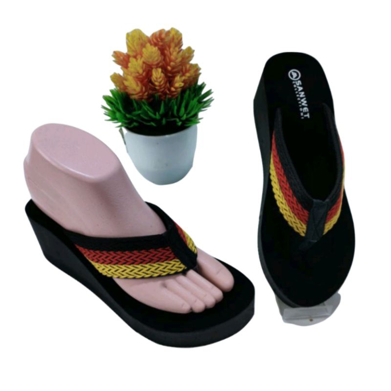 CTS Sandal Jepit Wedges Wanita Flat Shoes