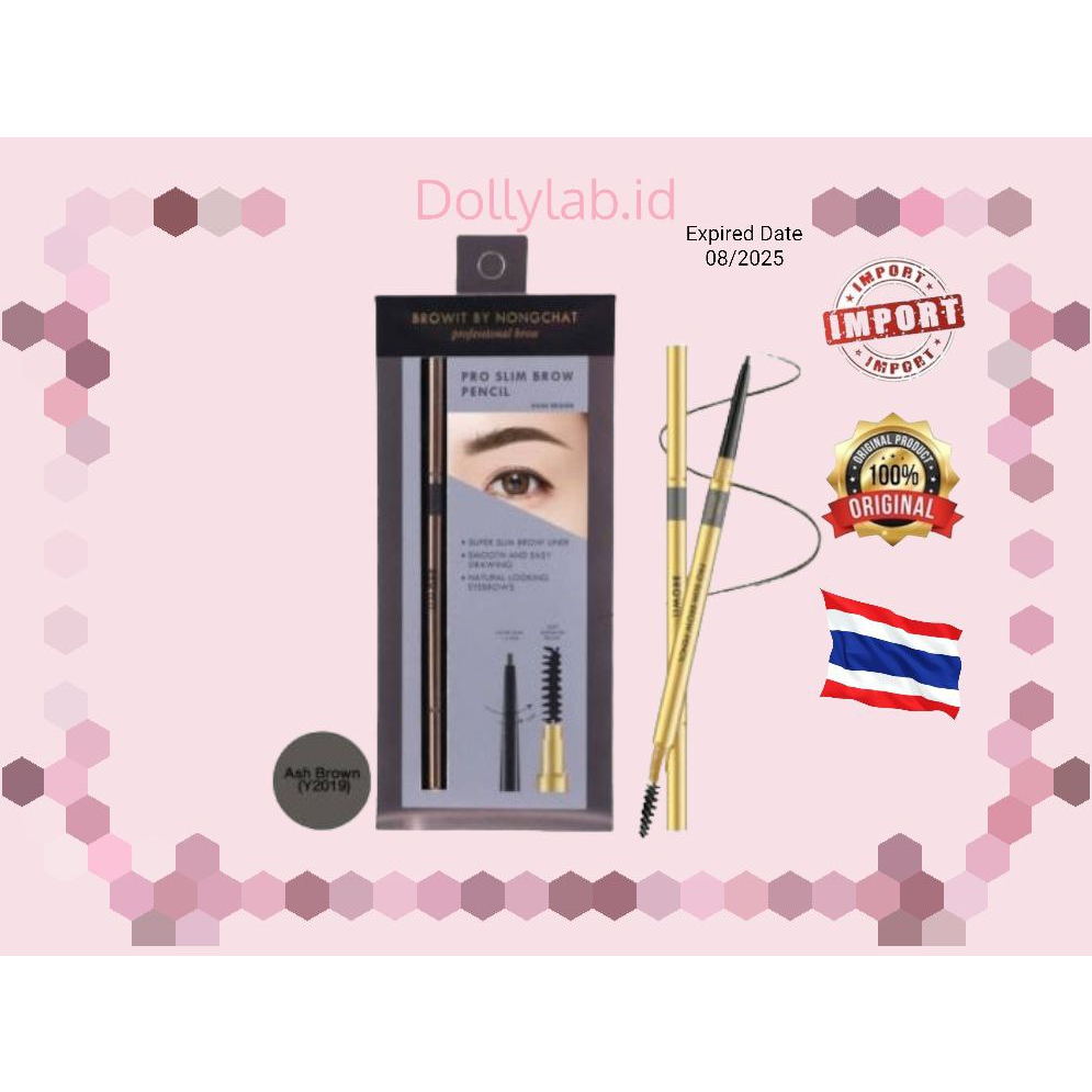 BROWIT BY NONGCHAT Pro Slim Brow Pencil 100% ORIGINAL THAILAND