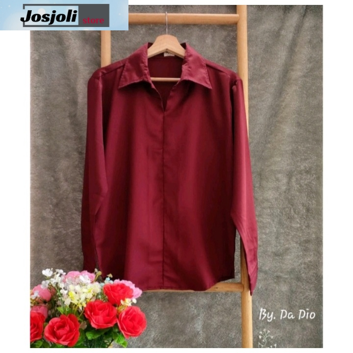 JOSJOLI_Store/Kemeja Santai Korea Style/Kemeja Polos SOHOO/Kemeja Casual kawaki Laki-Laki/M L XL