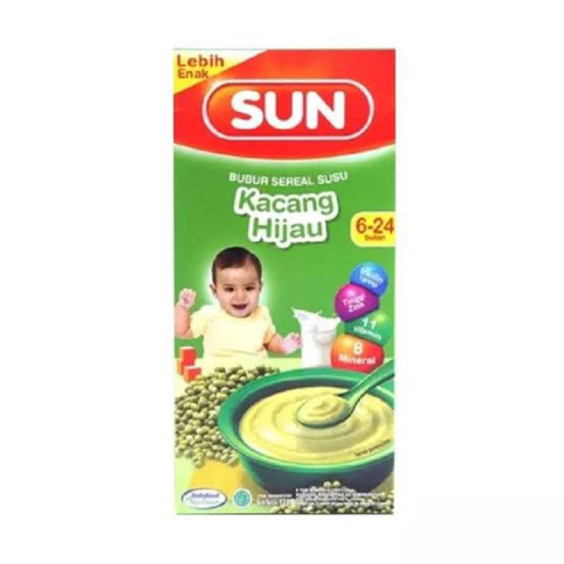 SUN BUBUR CEREAL 120gr BOX / SUN MPASI BUBUR BAYI 6 BULAN / MPASI 6 BULAN / SUN BERAS MERAH / SUN PISANG / SUN KACANG HIJAU / SUN MPASI 6 BULAN / BUBUR BAYI