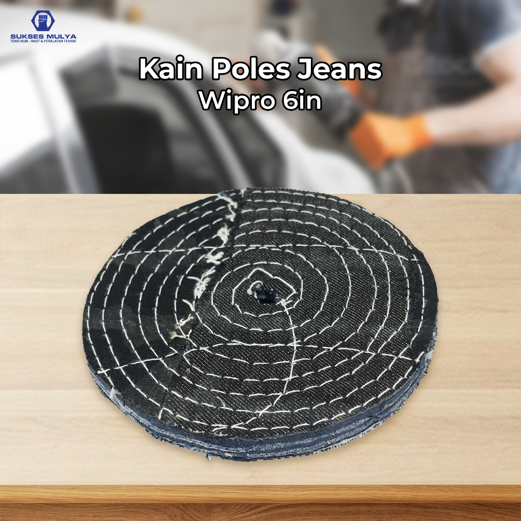 Kain Jean Poles 6" Mata Gerinda Poles Jeans Alat Poles Kain Poles 6inch