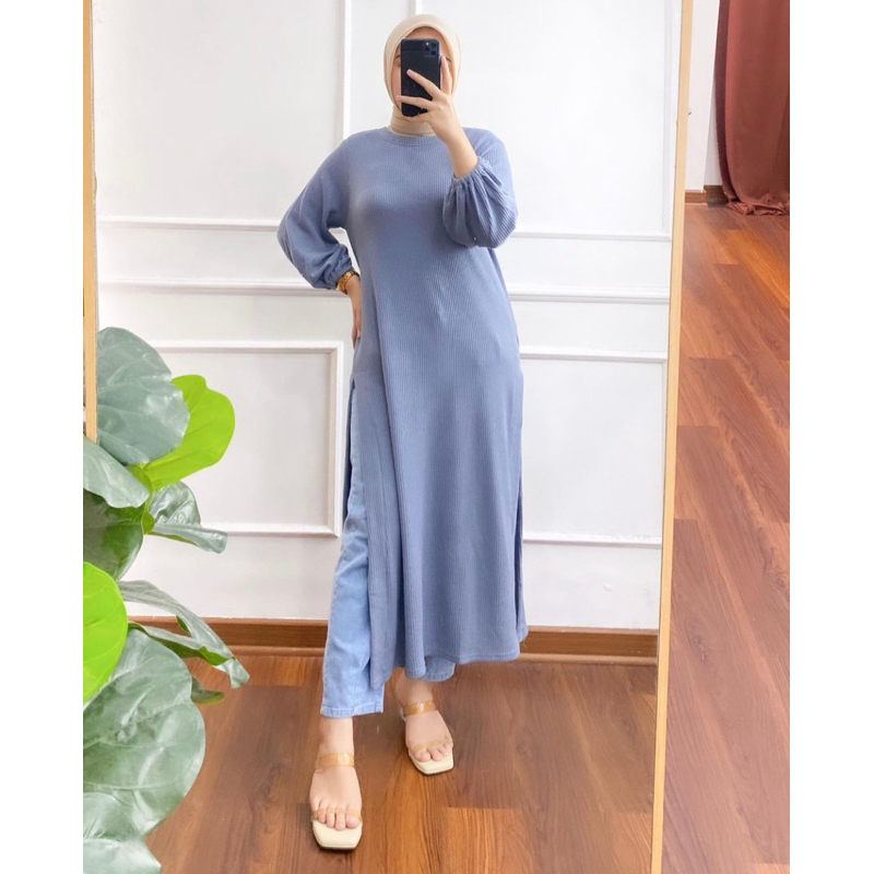 long tunic dunna long tunik kaos knit merk clarke midi uniqlo