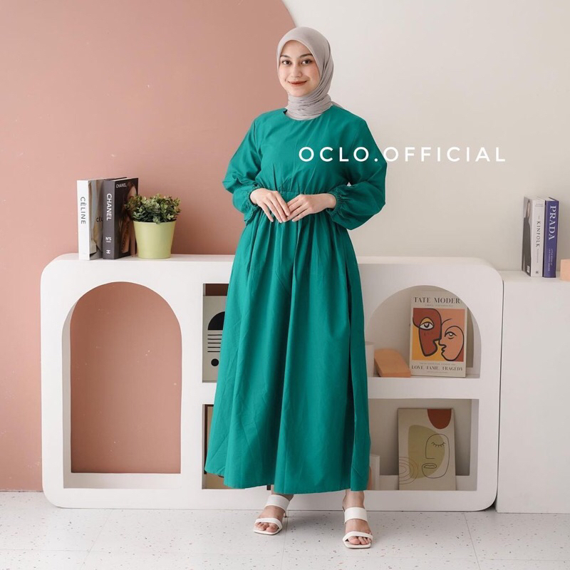Povia dress by oclo | Casual dress Polos Gamis Fuchsia Karet Pinggang