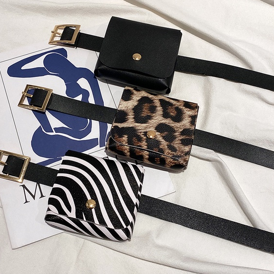 TAS WANITA PERMEPUAN SABUK PINGGANG MINI WAIST BAG SET MINI PURSE BELT IMPORT, TAS PINGGANG WANITA F
