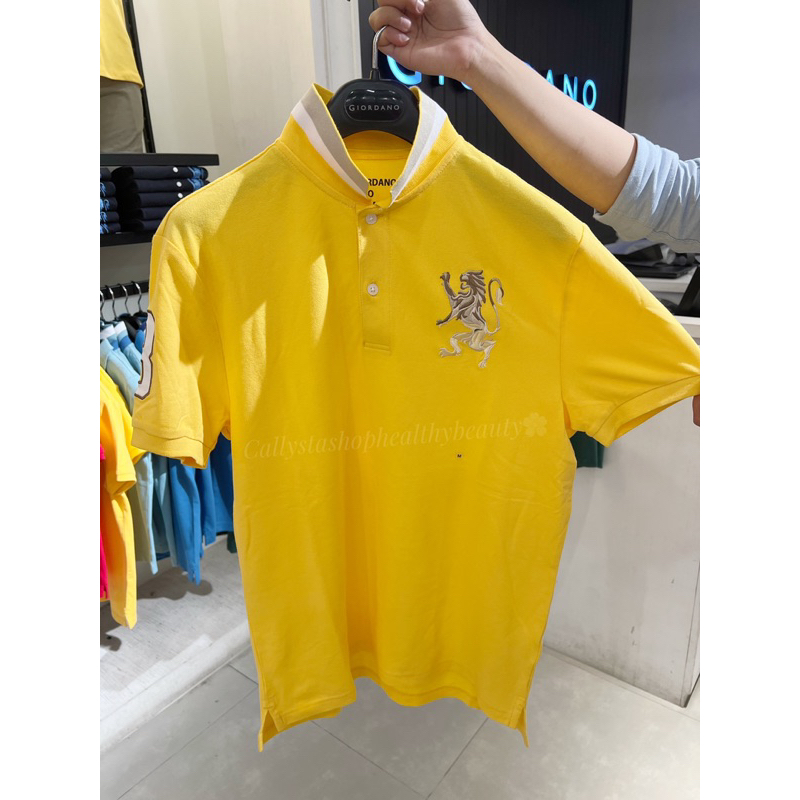 Giordano Polo Shirt Man Lion 3D Tapered Fit Signature  Daffodil from 469k New Sale XXL Kaos Polo Pri