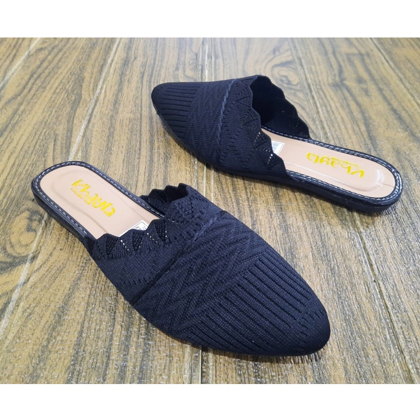 SANDAL WANITA SELOP RAJUT/SEPATU FLATSHOES WANITA KEKINIAN UPPER RAJUT/COD a3y_collection