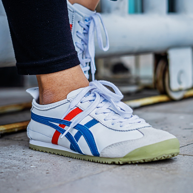 GRATIS ONGKIR !!! SEPATU SNEAKERS ORIGINAL ASICS ONITSUKA TIGER MEXICO 66 WHITE BLUE TERBARU DISKON OJANSPORT