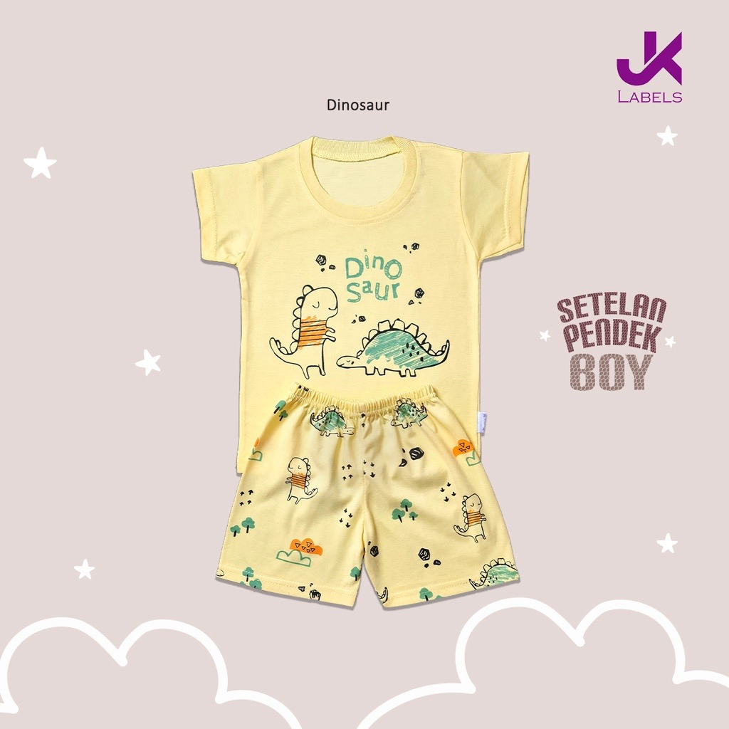 JK Labels Setelan Pendek Set Boy / Setelan Anak 1- 8 Tahun