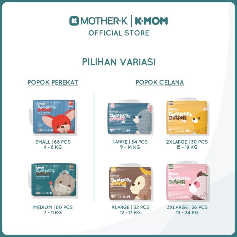 KMOM Dual Story Band Diapers Popok Bayi TAPE S M / Popok Bayi Perekat K-MOM