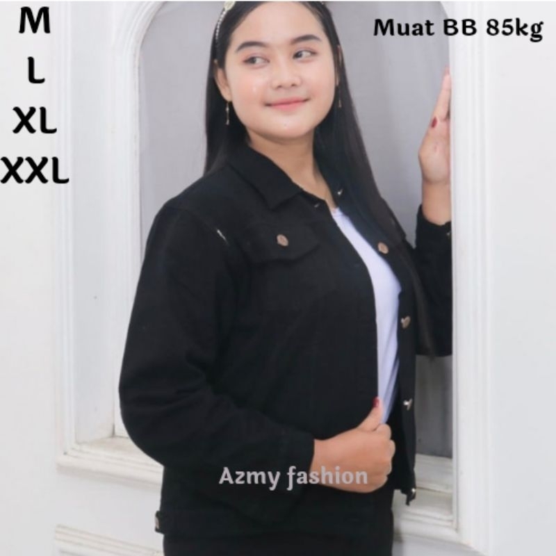 jaket jeans jumbo wanita XXL LD115 jaket  cewek jins denim