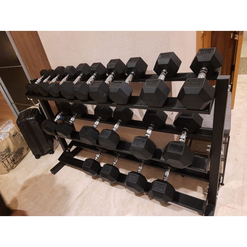 DUMBLE/DUMBELL SET HEXAGONAL IMPORT PLUS RAK