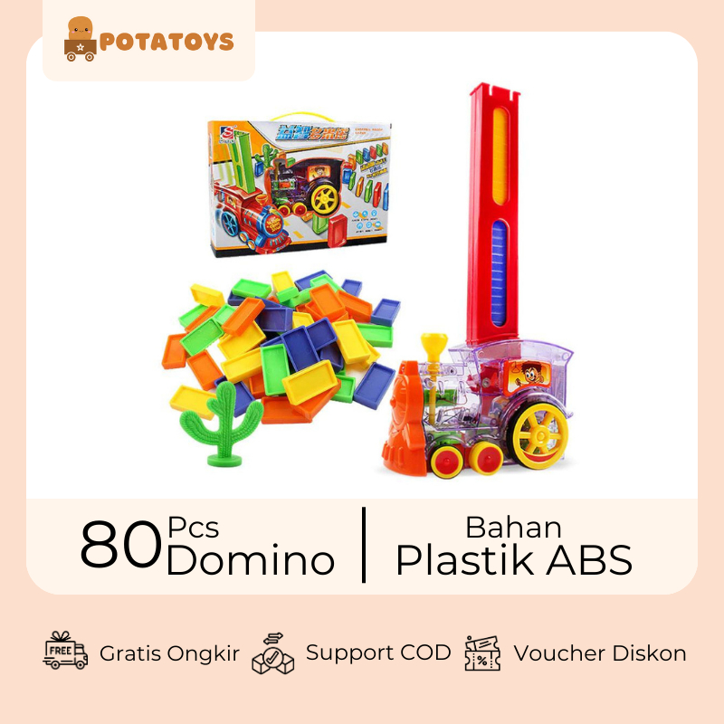 [ Potatoys ] Mainan Anak Train Domino / Mainan Kereta Domino / Domino Train Anak / Mainan Kereta Anak