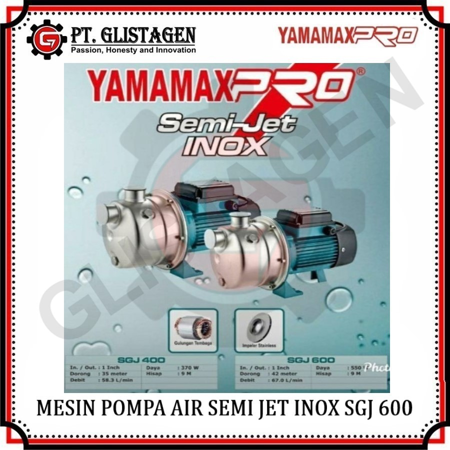 Mesin Pompa Air Semi Jet Pump Inox SGJ 400 / SGJ 600 Yamamax Pro - SGJ-600