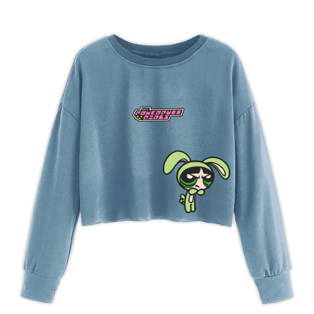 SWEATER CROP POWERPUFF GREEN ANAIRA