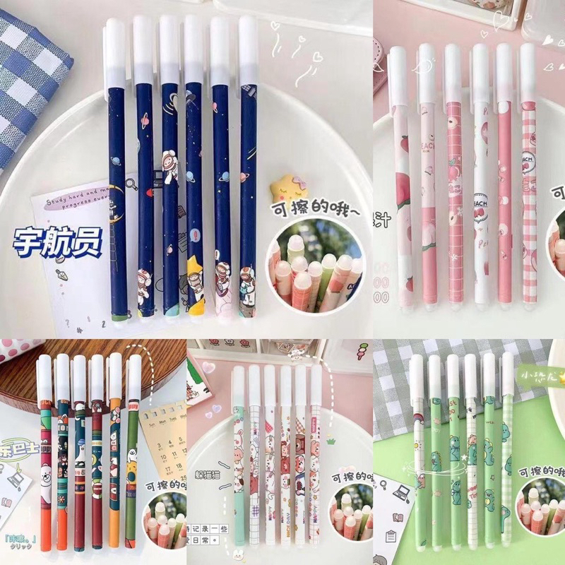 

[ 1 pcs ] Pena / Pulpen Hapus Erasable Pen Bolpen Hapus Motif Karakter Pen