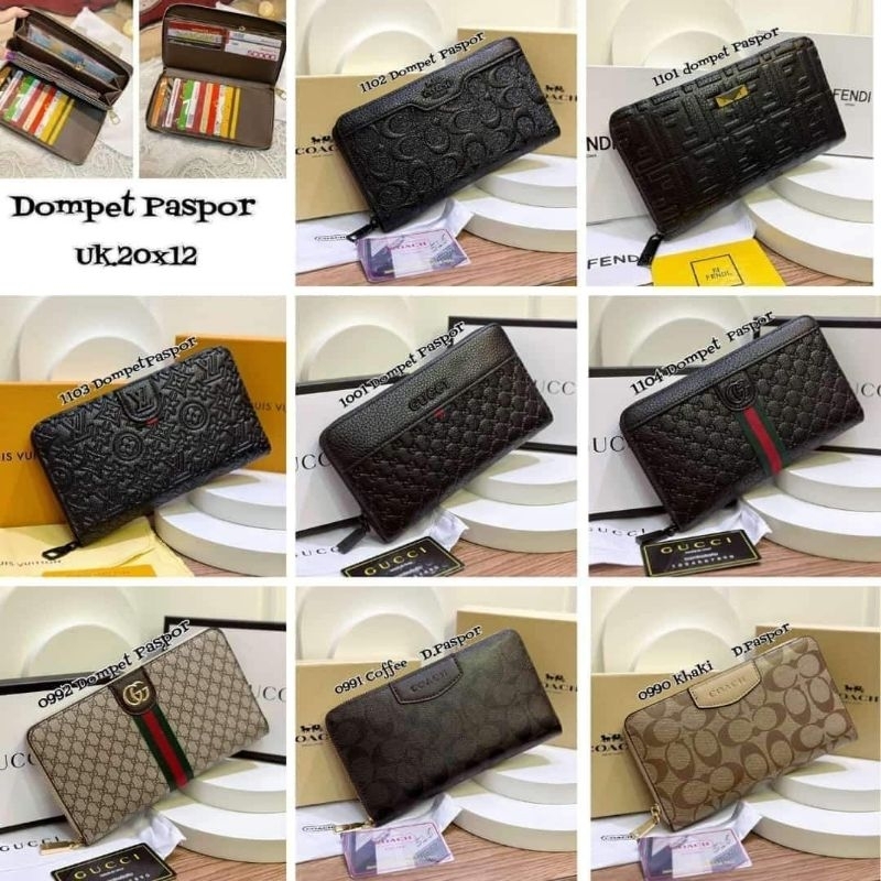 NEW ITEM dompet paspor 1 sleting panjang free box