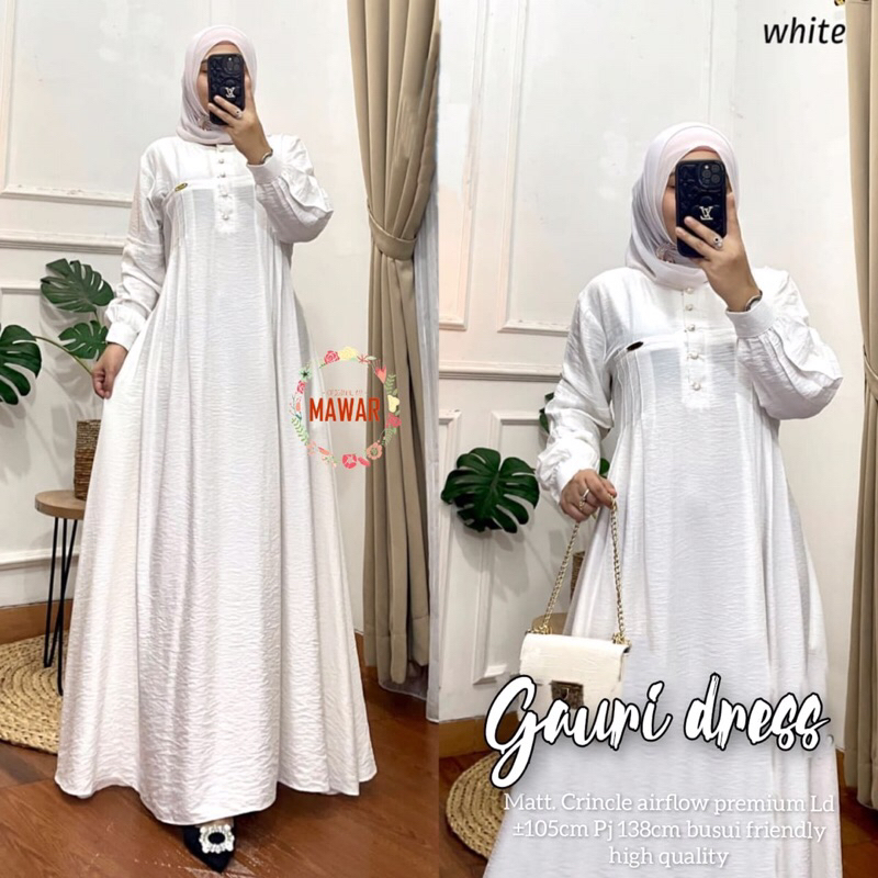Gauri dress / Gamis lebaran Dress crinkle / Dress polos / Dress lebaran / Gamis lebaran / Gamis leng