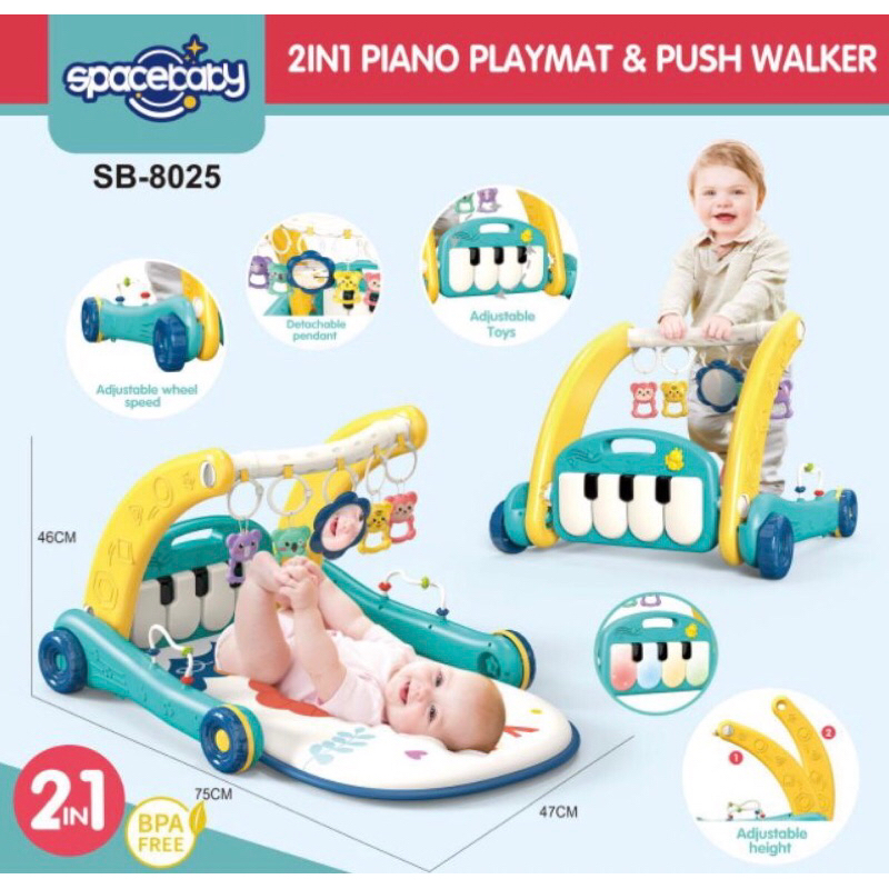 SPACEBABY ACTIVITY PUSH WALKER SB 8109/ SB 8025 2in1 Piano Rack and Walker - SB 8311 PUSH WALKER SB 8109 Alat Belajar Jalan Bayi/Space baby 2 in 1 Piano Rack and Push Walker