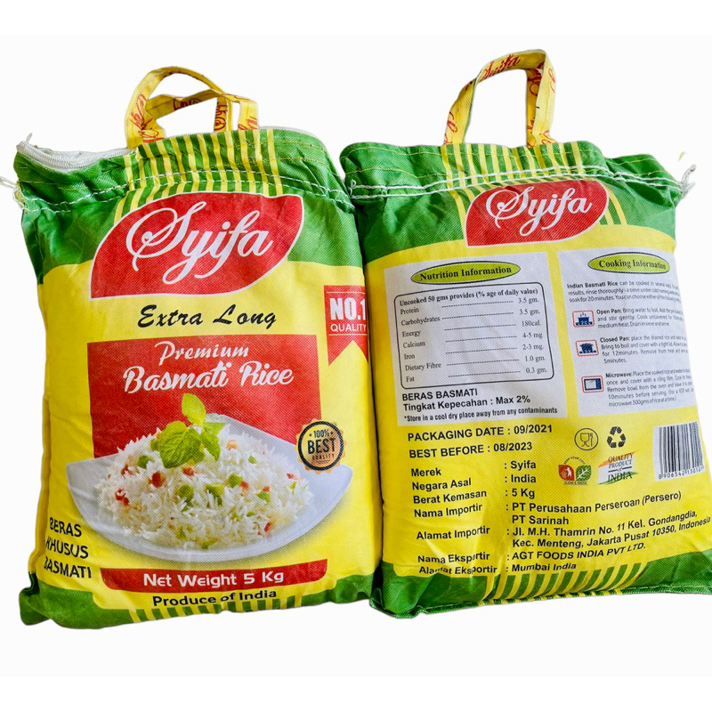 Jual Beras Basmati Premium Extra Long Syifa 5kg Shopee Indonesia