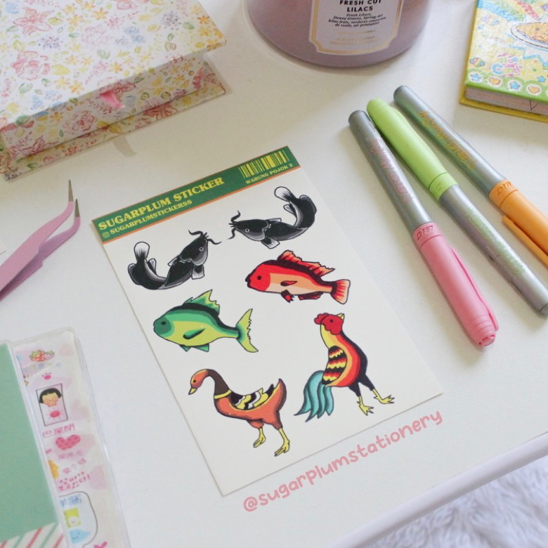 

WARUNG POJOK 2 Sticker Sheet / stiker murah aesthetic/ sticker kawaii lucu / journaling / stiker hp, laptop, motor, hiasan, handphone estetik