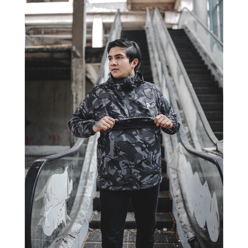 PHOMPPHIESS Jaket Cagoule Camo Waterproof Jaket Pria Wanita