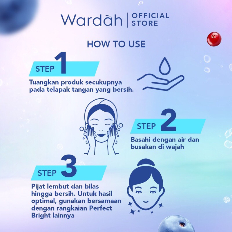 Wardah Perfect Bright + Smooth Glow Creamy Foam 4X Bright Berries