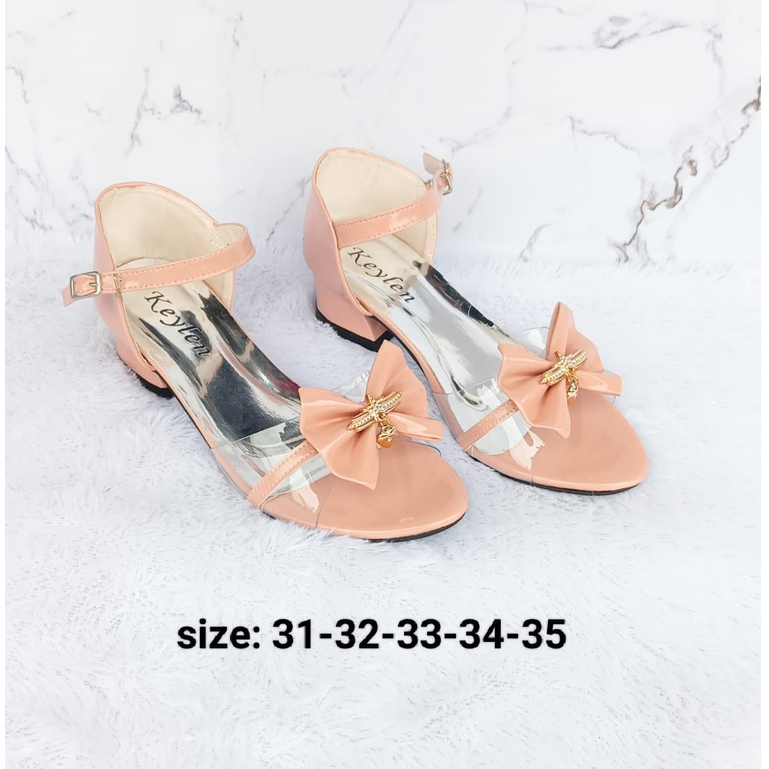 Sandal Anak Perempuan Sandal Kokop Pariasi Hak 3 Cm Sandal Pesta Adella 02