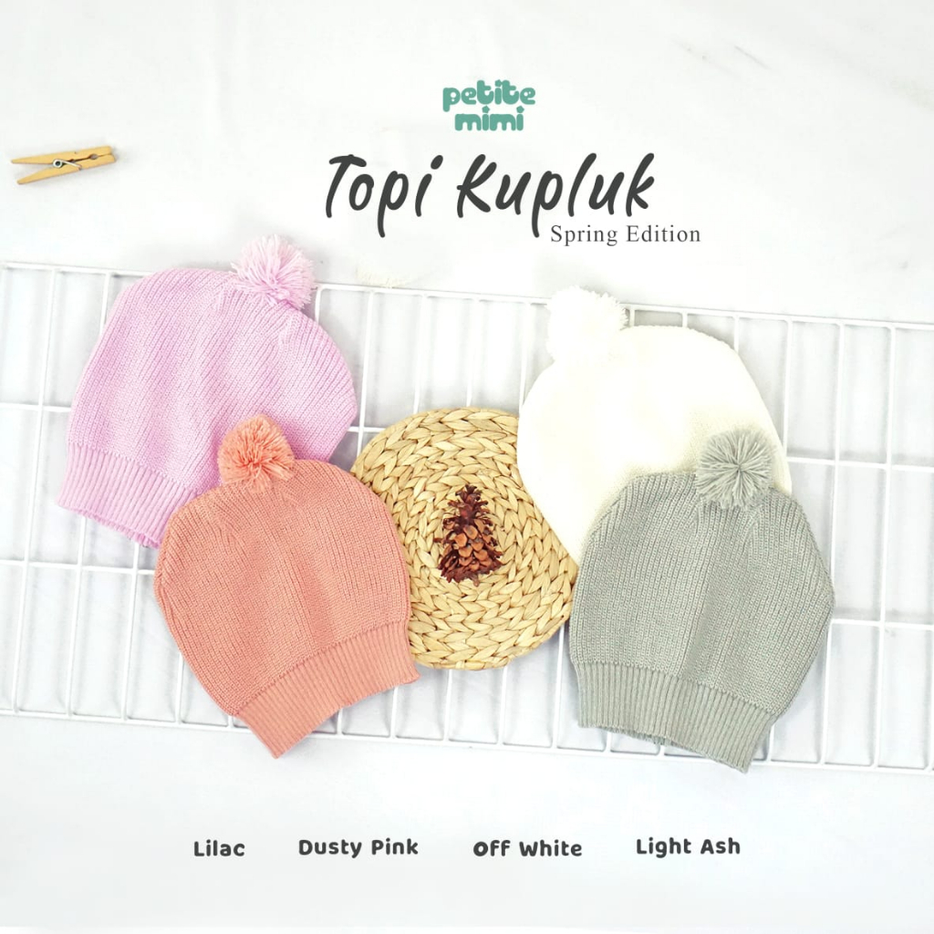 Petite Mimi Baby Hat Topi Kupluk Bayi PomPom Free Size