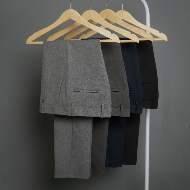 Celana Bahan Formal Pria Slimfit Kain Dasar Semi Woll Premium