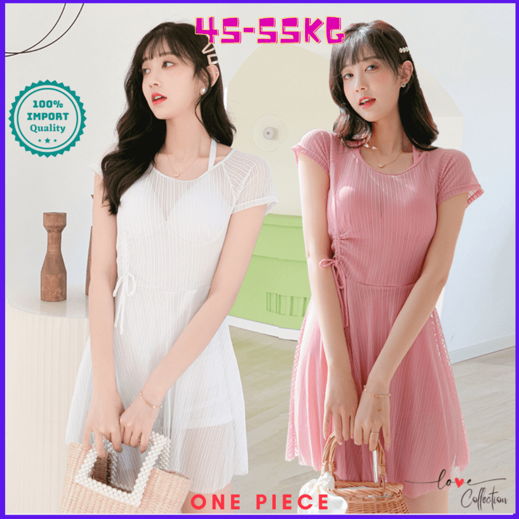 RB Baju Renang Remaja Perempuan Terusan Transparan Swimsuit Pantai Wanita Sexy One Piece Korea