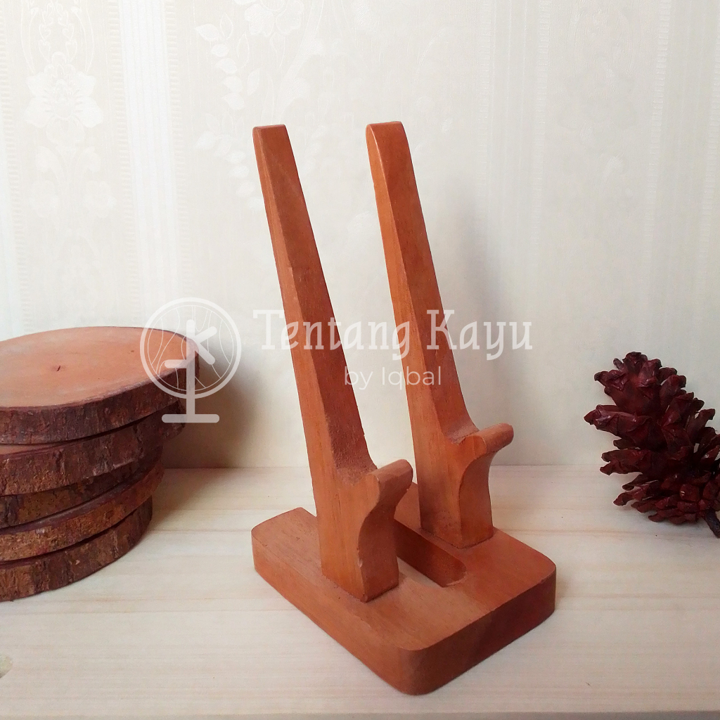 Aesthetic Wooden Holder Handphone Dudukan HP Kayu Stand Holder HP Kayu