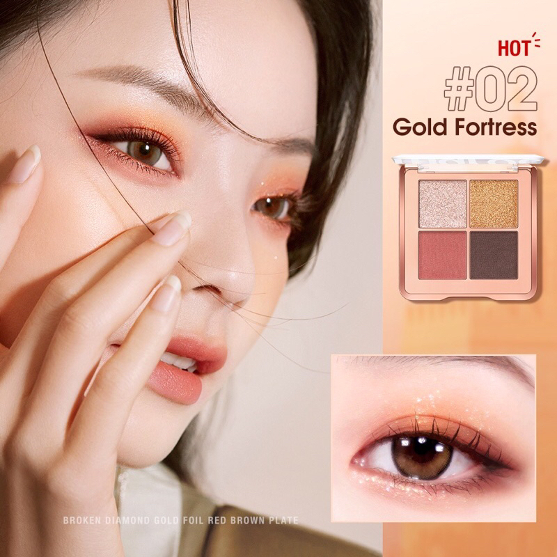 O.TWO.O Eyeshadow Palette High Pigment Waterproof Long-Lasting 4 Colors Soft Texture Drawing Morocco Eyeshadow