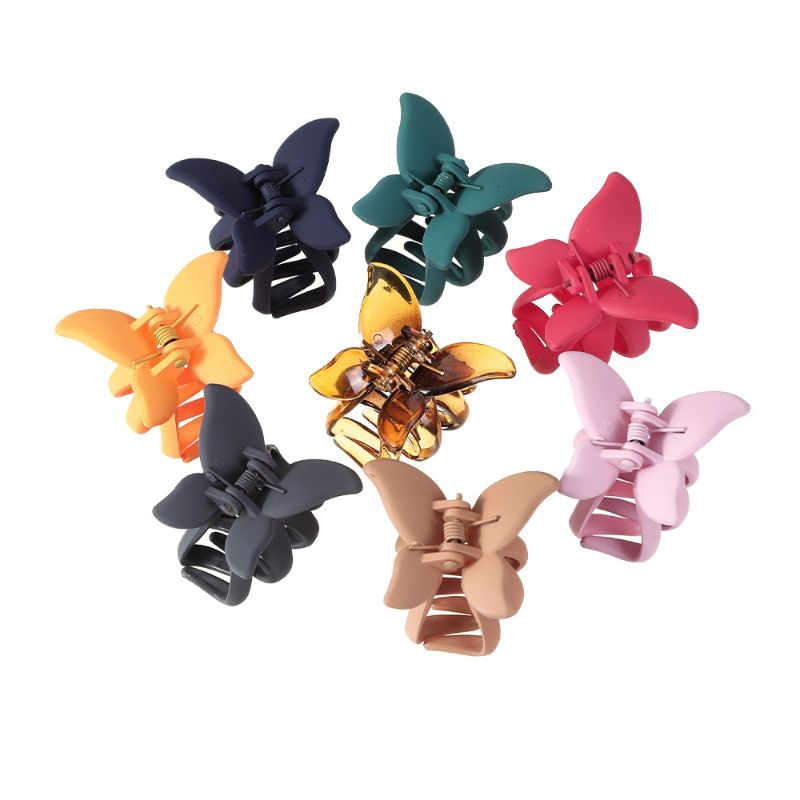 Jedai Doff Kupu-kupu Mini 3cm Jepit Ribbon Mini Warna Matte Jrpitan Poni Dewasa Bentuk Kupu-Kupu Ribbon Mini Hair Claw Clips