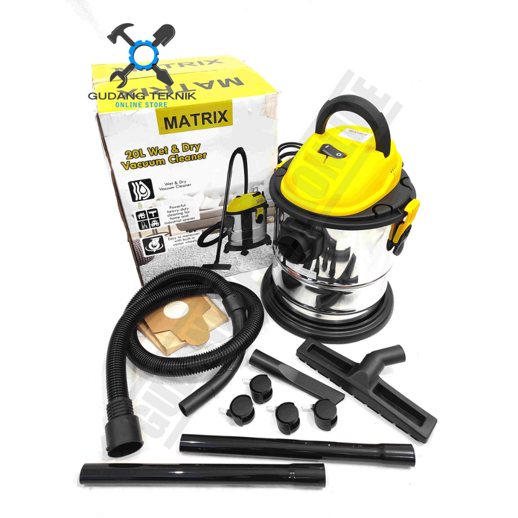 Vacuum Cleaner 20L Dry Wet MATRIX VC20 / Vacum Vakum Cleaner 20 Liter VC 20 - Penyedot Debu Kering Basah VC-20 MATRIX