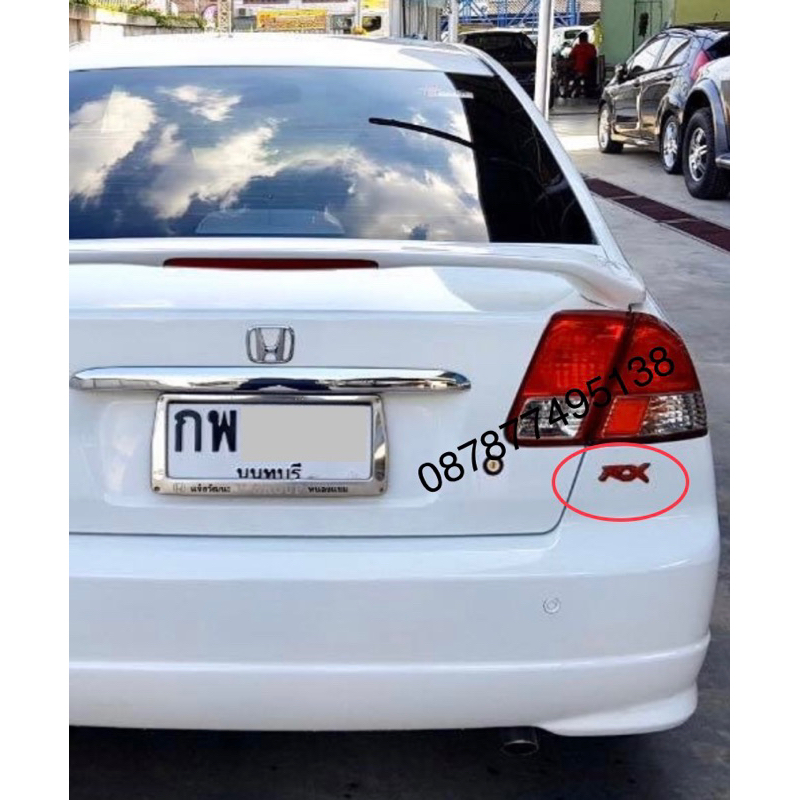 Emblem RX untuk bagasi Honda Civic ES versi Civic RX Thai look