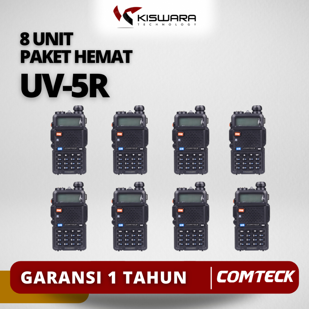 Paket 8 Unit Radio HT Handy Talkie UV-5R Dual Band VHF - UHF kiswarabandung