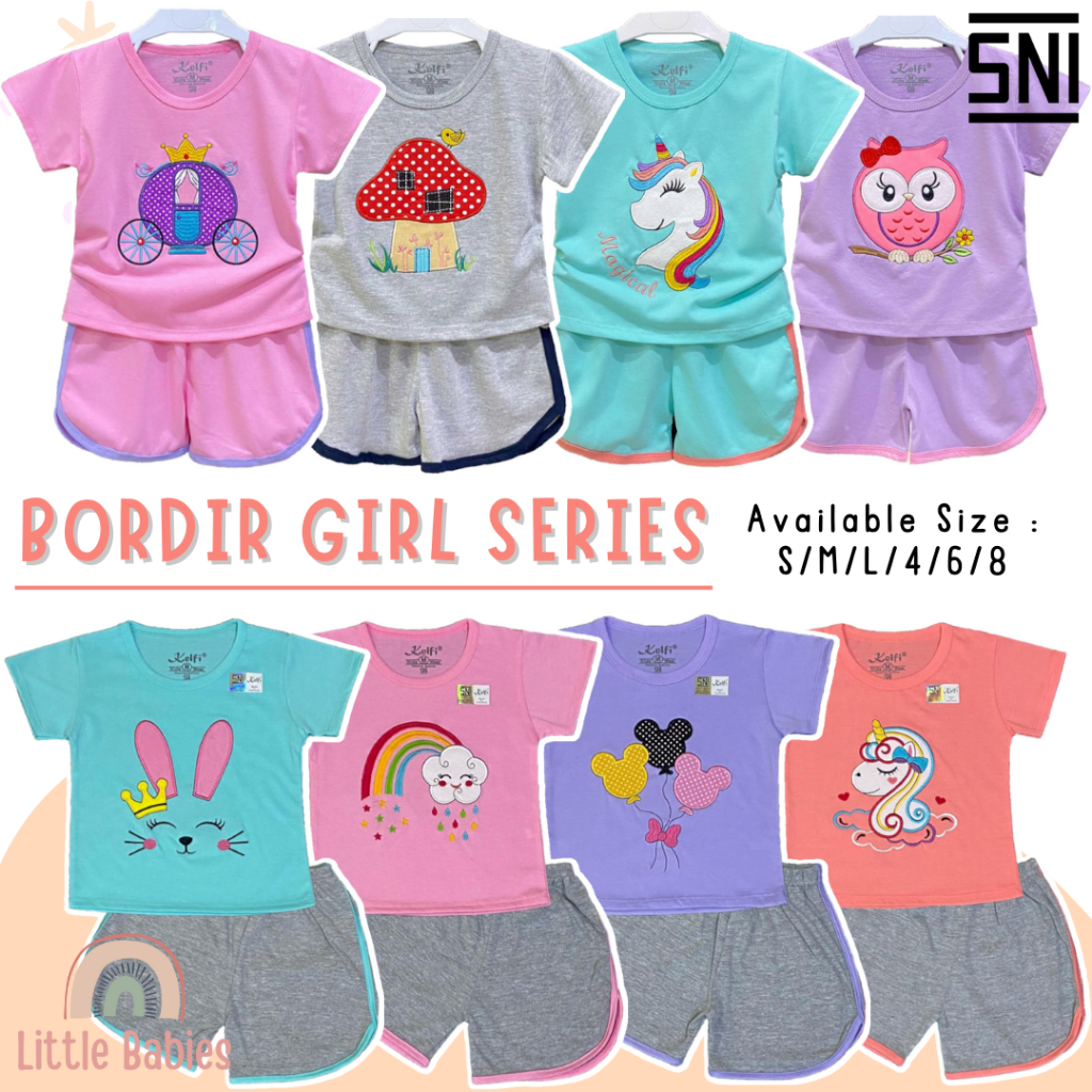SETELAN BAJU ANAK CEWEK 1-8 TAHUN &quot;BORDIR EDITION&quot; / SETELAN BAJU ANAK KELFI