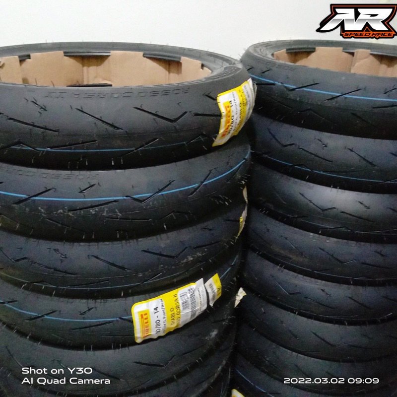 Ban Pirelli Diablo Rosso Corsa II ukuran 90/80 ring 14 Soft Compound