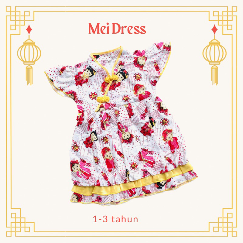 DRESS IMLEK ANAK PEREMPUAN 1-3 TAHUN BAJU SINCIA CHEONGSAM ANAK FULL KATUN MURAH