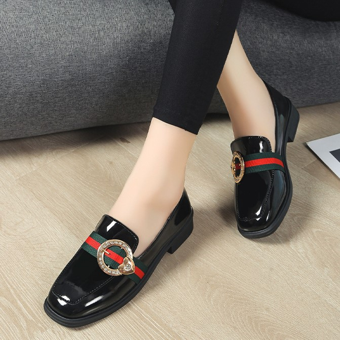 FD Loafers Wanita Sepatu Kerja Simpel Docmart Shoes Korean Style KI-040