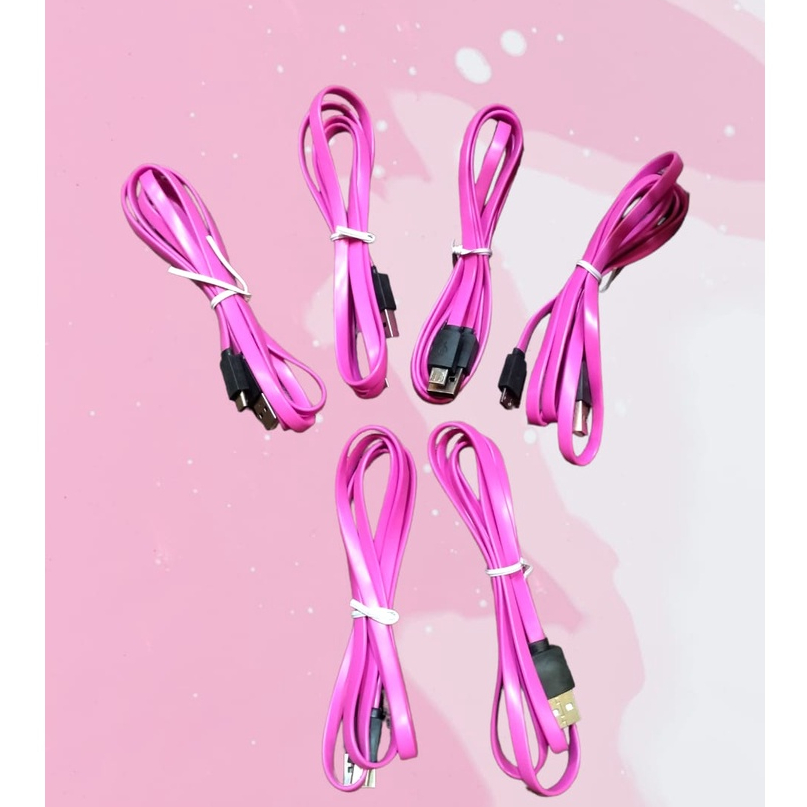 (NEW) KABEL DATA / KABEL PINKY MICRO ANDROID SUPPORT FAST CHARGING V8 TERMURAH