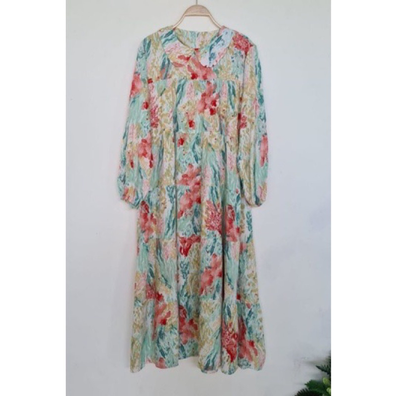 Dress seawed - midi dress abstrak - midi dress viral terlaris - couple midi dress