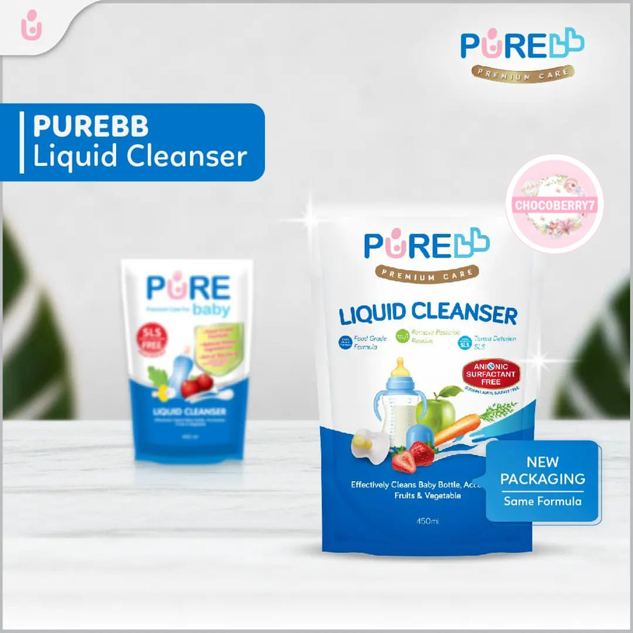 PureBB Liquid Cleanser 700ml BELI 2 GRATIS 1 Pure Baby Refill isi 3 Cairan Cuci Botol Bayi