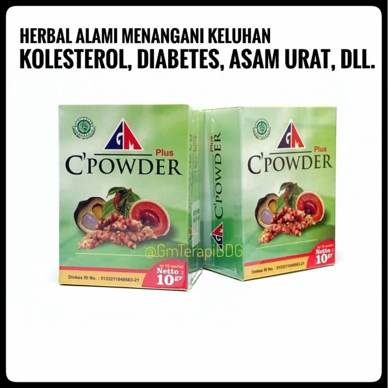 GM C POWDER Herbal Alami Kolesterol, Diabetes, Asam Urat dll 1 box original gusmus